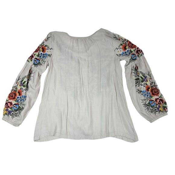 VTG 1990s–2000s Sundance White Embroidered Modal Peasant Blouse M - Picture 4 of 8